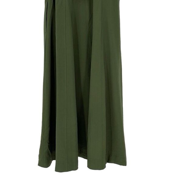 Banana Republic Factory Sleeveless Twill Wrap Maxi Dress Belted Green 6 Petite - Picture 7 of 8